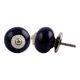 Navy Blue Silver Fitting Ceramic Knob